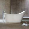 Clearwater - Nebbia Natural Stone Bath Hand Polished White - 1600 x 800mm - N14 profile small image view 1 