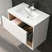 Hudson Reed 800mm Wall Mounted Vanity Unit with Open Shelf & Basin - Gloss White/Coco Bolo profile small image view 3 