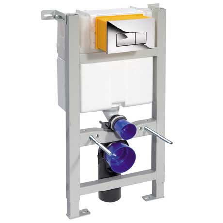 Compact Toilet Fixing Frame with Dual Flush Cistern