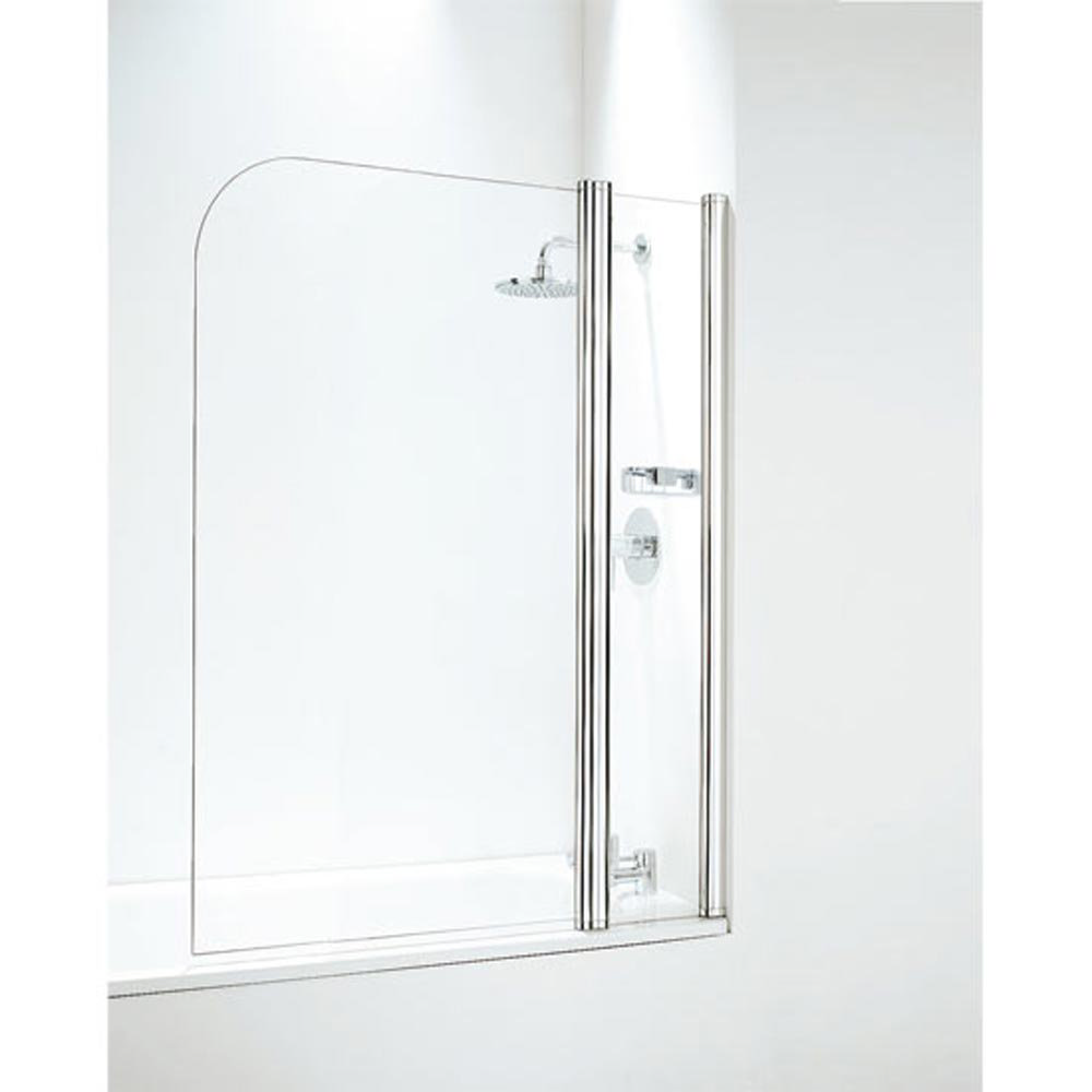 Coram Curved Bath Screen with Side Panel 1050mm Wide Chrome SFR105CUC