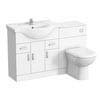 Cove 1250mm Vanity Unit Bathroom Suite + Tap (High Gloss White - Depth 330mm) Small Image