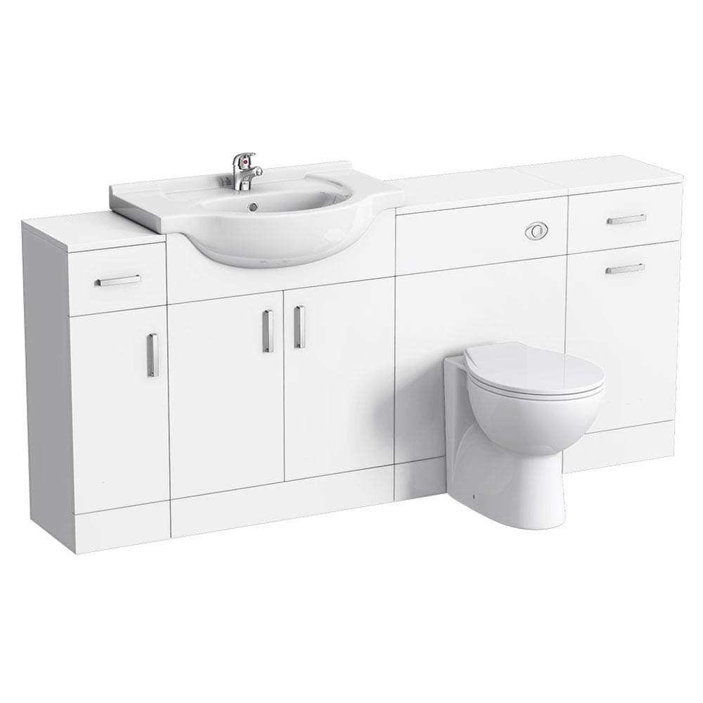 Cove 1720mm 4 Piece Vanity Unit Suite (High Gloss White Depth 300mm