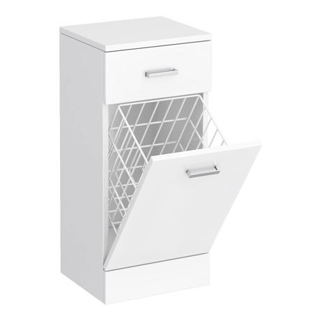 Cove 350 x 300mm White Laundry Basket  Victorian Plumbing.co.uk