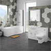 Cove Bathroom Suite with B-Shaped Shower Bath profile small image view 1 