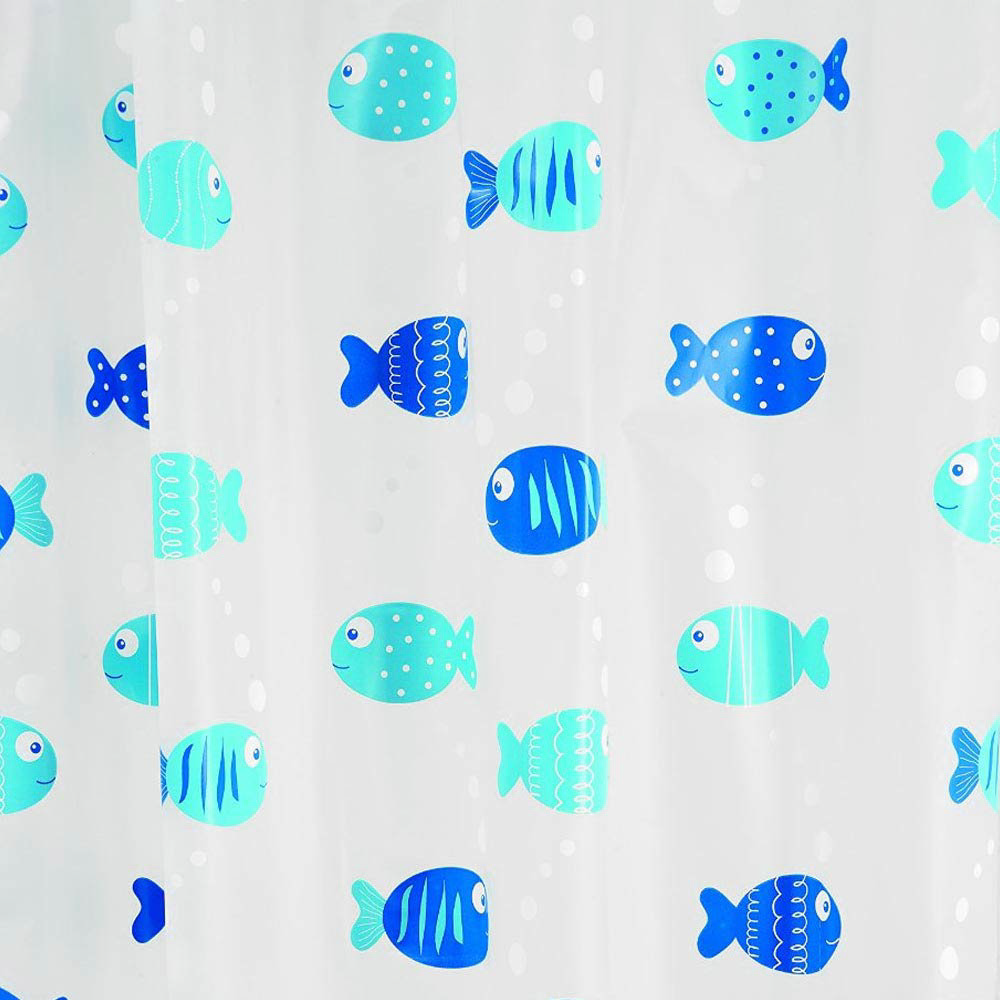 Croydex Wiggly Fish PEVA Shower Curtain 1800 x 1800mm AE282524H at Victorian Plumbing UK
