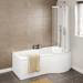 Cruze P Shaped Shower Bath - 1700mm with Hinged Screen & Panel profile small image view 2 