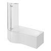 Cruze P Shaped Shower Bath - 1700mm with Hinged Screen & Panel profile small image view 1 