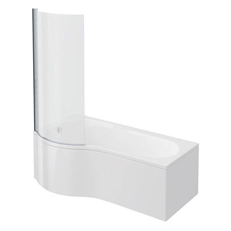 Cruze P Shaped Shower Bath - 1700mm with Screen & Panel
