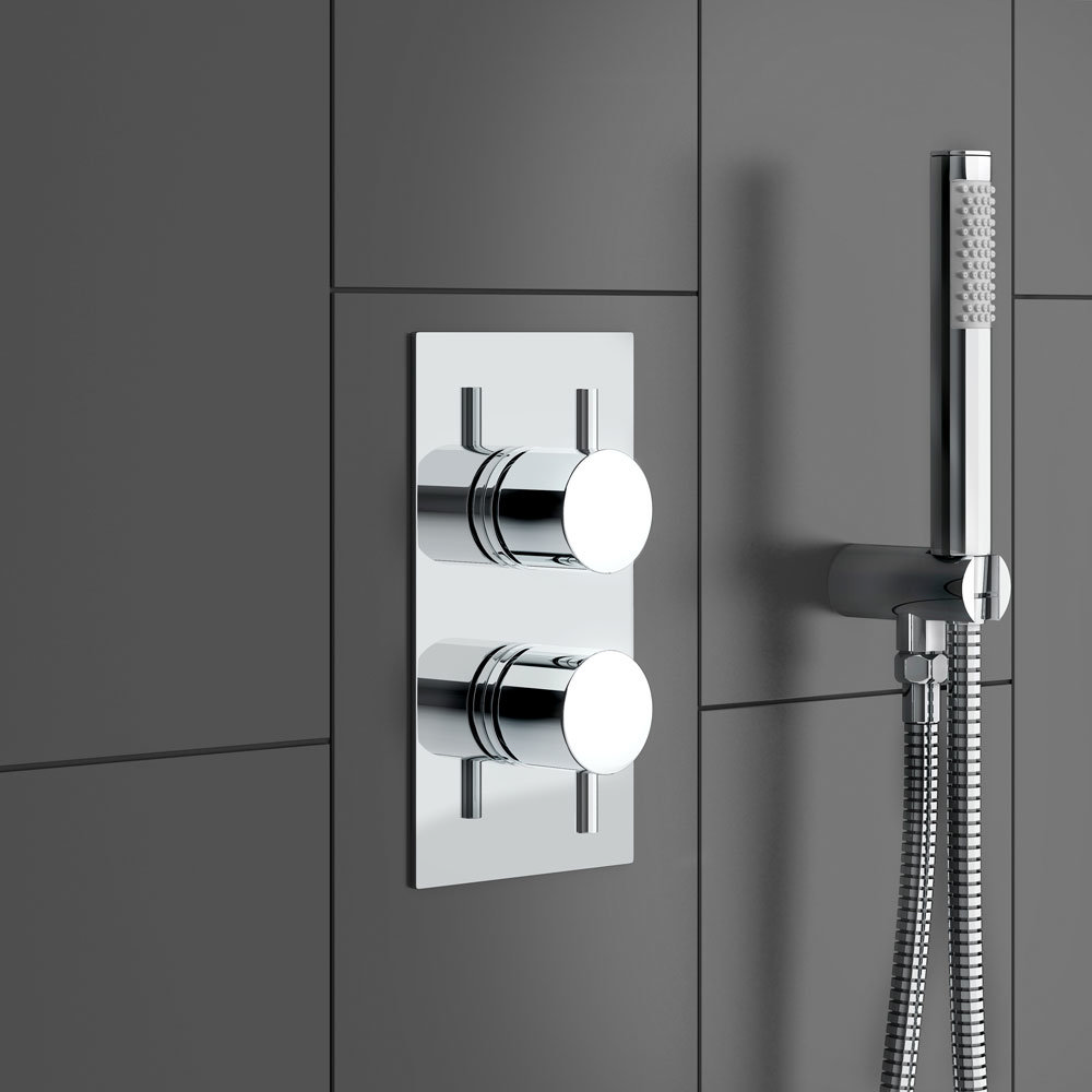 Cruze Twin Round Concealed Shower Valve Chrome at Victorian Plumbing UK