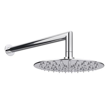 Cruze Ultra Thin Round Shower Head with Wall Mounted Arm - 200mm