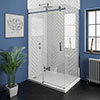 Nova Frameless 1200 x 900 Sliding Door Shower Enclosure profile small image view 1 