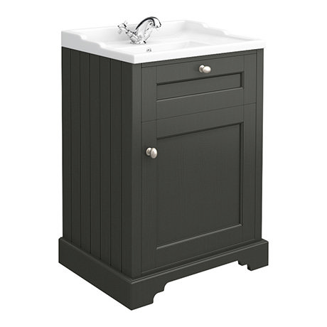 Old London Traditional Vanity Unit (600mm Wide - Charcoal)