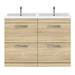 Brooklyn 1205mm Natural Oak Double Basin 4 Drawer Vanity Unit profile small image view 2 