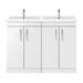 Brooklyn 1205mm White Gloss Double Basin Vanity Unit profile small image view 2 