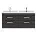 Brooklyn 1205mm Black Wall Hung Double Basin Vanity Unit profile small image view 2 