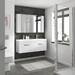 Brooklyn 1205mm Gloss White Wall Hung 2 Drawer Double Basin Vanity Unit profile small image view 3 