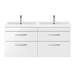 Brooklyn 1205mm White Gloss Wall Hung Double Basin Vanity Unit profile small image view 2 