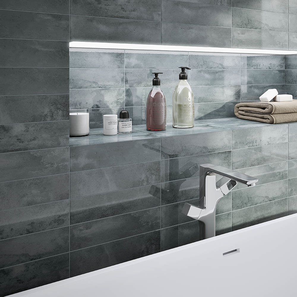 Grey Stone Bathroom Tiles Victorian, Stone Bathroom Tiles Ideas