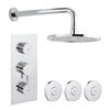 Crosswater - Dial Kai Lever 2 Control Shower Valve with 3 Body Jets, Fixed Head & Arm profile small image view 1 