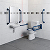 Milton Doc M Pack - Accessible Bathroom Toilet, Basin + Blue Grab Rails profile small image view 1 