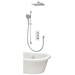 Aqualisa Dream Square Thermostatic Mixer Shower with Adjustable Head, Wall Fixed Head and Bath Fill - DRMDCV3.ADFWBTX.SQR profile small image view 2 