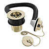Deva 1 1/2" Brass Bath Waste with Overflow Assembly & Brass Plug - Gold - DW404/501 profile small image view 1 