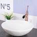 600 x 450mm Dark Wood Shelf with Round White Marble Basin profile small image view 4 