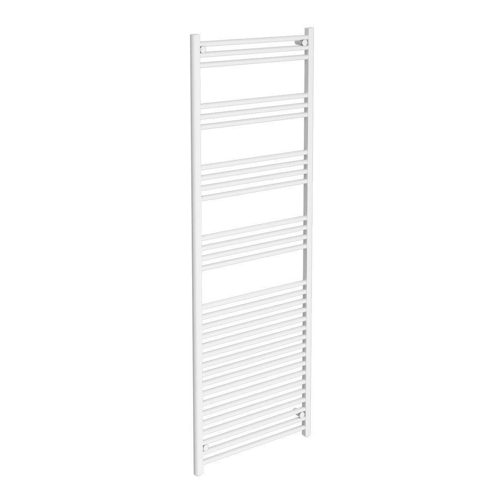 Diamond Heated Towel Rail W600 x H1800mm White Straight at