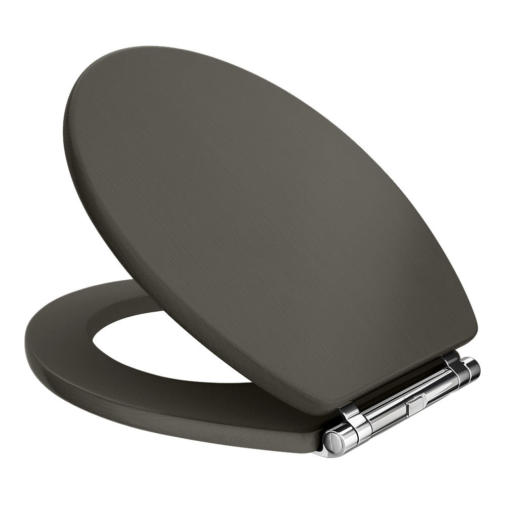 Old London Carlton Charcoal Wooden Soft Close Toilet Seat Victorian