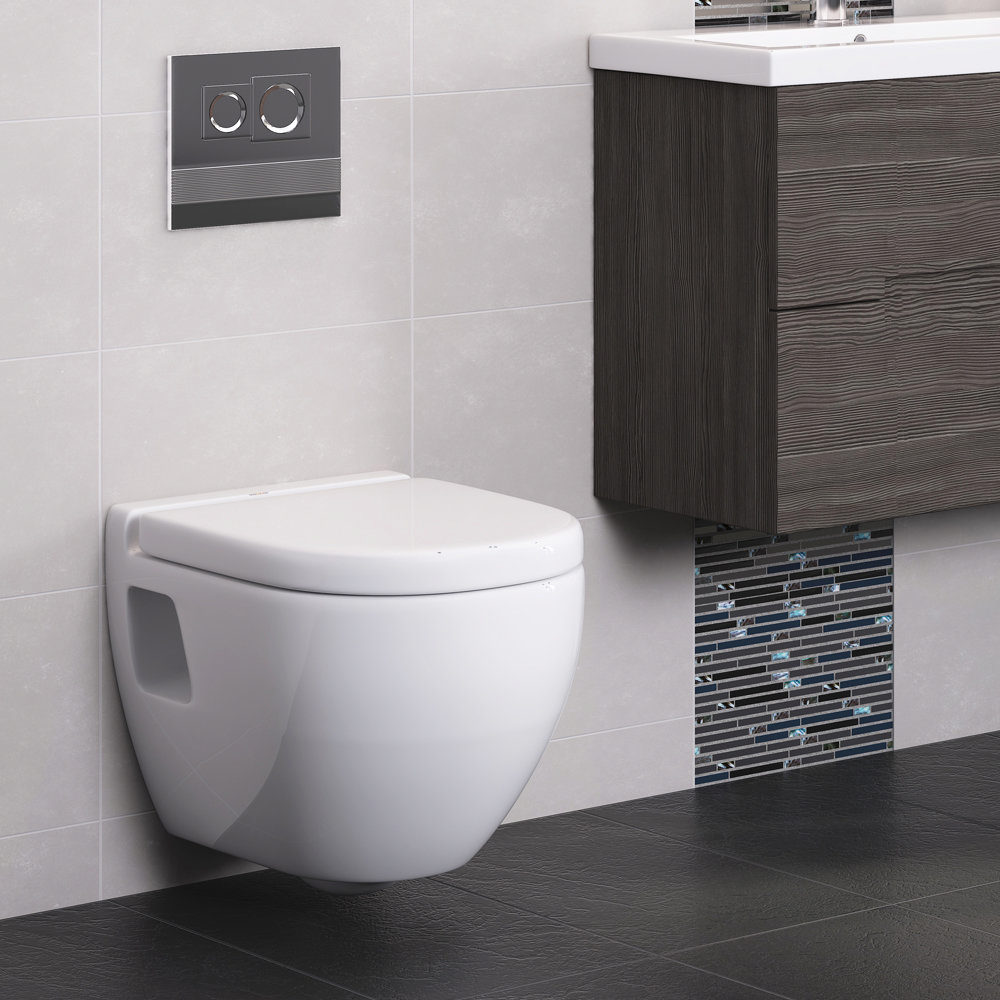 Dual Flush Concealed WC Cistern With Wall Hung Frame & Modern Toilet