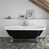 Duke Black 1695 Double Ended Roll Top Bath w. Ball + Claw Leg Set profile small image view 1 