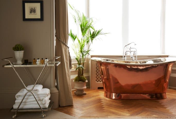 Freestanding Copper Bathtub At Dunstane Houses