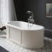 Burlington London 1800mm Bath with Curved Surround & Waste - Matt White profile small image view 2 