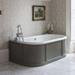Burlington London 1800mm Back to Wall Bath with Curved Surround & Waste - Dark Olive profile small image view 2 