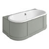 Burlington London 1800mm Back to Wall Bath with Curved Surround & Waste - Dark Olive profile small image view 1 