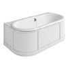 Burlington London 1800mm Back to Wall Bath with Curved Surround & Waste - Matt White profile small image view 1 