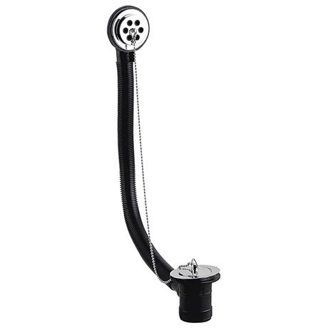 Nuie Bath Waste & Overflow with Brass Plug & Ball Chain - Chrome - E396