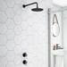Arezzo Matt Black Concealed Individual Stop Tap + Thermostatic Control Shower Valve profile small image view 5 