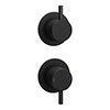 Arezzo Matt Black Concealed Individual Stop Tap + Thermostatic Control Shower Valve profile small image view 1 