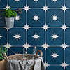 Elba Blue Patterned Wall & Floor Tiles - 220 x 220mm Small Image