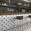 Elba Blue Inverse Patterned Wall & Floor Tiles - 220 x 220mm Small Image