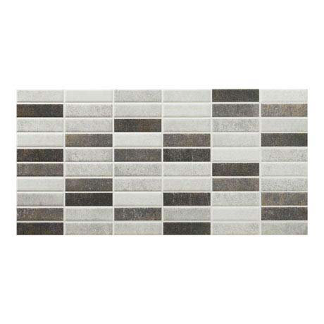 Eris Graphite Porcelain Mosaic Wall Tile - 250 x 500mm (Pack of 14)