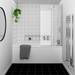 Nuie Square Hinged with Fixed Panel Screen Linton Shower Bath profile small image view 4 