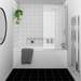 Nuie Square Hinged Linton Shower Bath profile small image view 4 