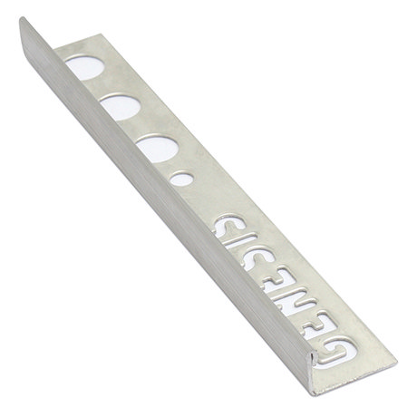 Genesis 10mm Brushed Finish Stainless Steel Straight Edge Tile Trim