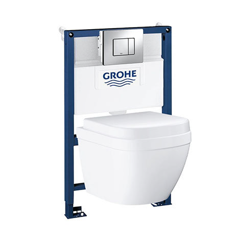 Grohe Rapid SL 0.82m Frame / Euro Compact Rimless Complete WC 5 in 1 Pack