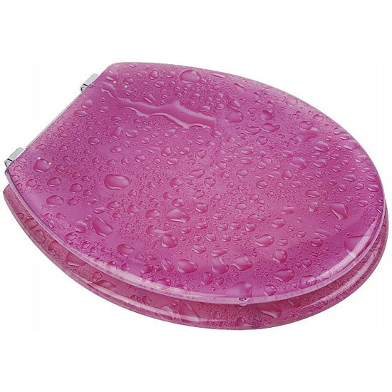 Euroshowers Waterdrops Design Toilet Seat Pink 81123 at Victorian