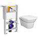 Compact Dual Flush Concealed WC Cistern with Wall Hung Frame & Modern Toilet profile small image view 4 