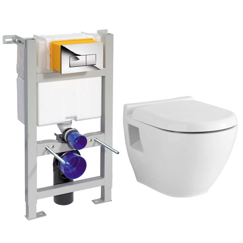 Compact Dual Flush Concealed Cistern With Toilet 