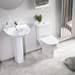 Eclipse Bathroom Basin + Full Pedestal (555mm Wide - 1 Tap Hole) profile small image view 3 